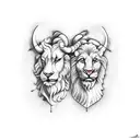 Leo and Capricorn  tattoo design idea