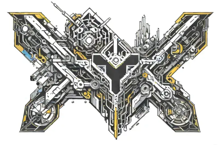 Rebecca from cyberpunk 2077 cyberware symetrical tattoo design idea