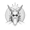 hacker samurai, binary code, python code,  tattoo design idea