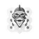 hacker samurai, binary code, python code,  tattoo design idea