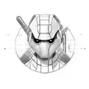 hacker samurai, binary code, python code,  tattoo design idea