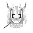 hacker samurai, binary code, python code,  tattoo design idea