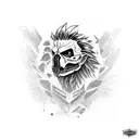 lobo e corvo tattoo design idea