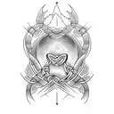 Incorporate Celtic knots into a mountain landscape with a bear claw tattoo design idea