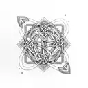 Incorporate Celtic knots into a mountain landscape with a bear claw tattoo design idea