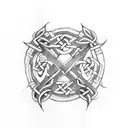 Design a tattoo featuring a bear claw with hiking trails intertwined in Celtic patterns tattoo design idea