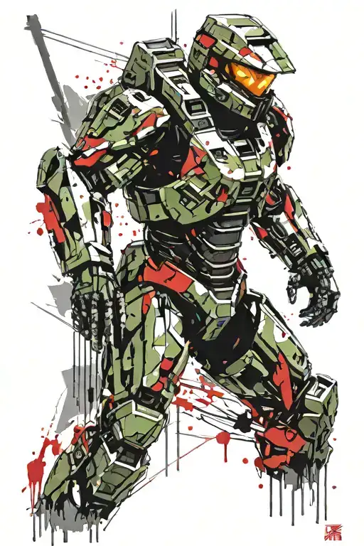master chief  tattoo design idea