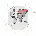 A minimalist tattoo of a world map with the countries you love the most - Brasil, Paris, Portugal, Bélgica, Miami, New York, Mexico, Alemanha, Luxemburgo, Espanha, Holanda - marked with small dots tattoo design idea