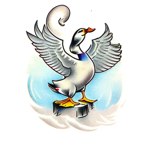 duck gamer tattoo design idea