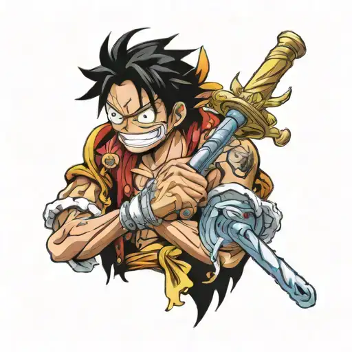 gear 5 luffy one piece tattoo design idea