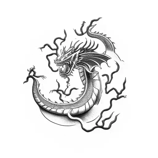 Electrician tools shaped like a dragon tattoo design idea