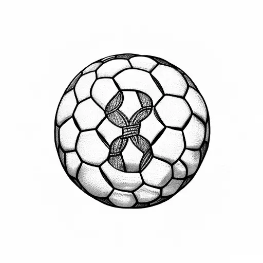 A blackwork design of a soccer ball entwined with a vine of biblical quotes, representing the intertwining of the client's love for soccer and the teachings of the Bible tattoo design idea