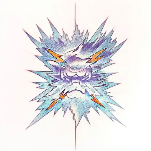 Lightning strikes tattoo design idea