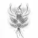 fire and lightning  tattoo design idea