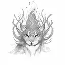 fire and lightning  tattoo design idea