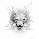 fire and lightning  tattoo design idea