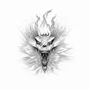 fire and lightning  tattoo design idea