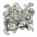 non-creepy Oogie Boogie with his dice tattoo design idea