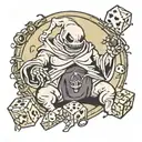 non-creepy Oogie Boogie with his dice tattoo design idea