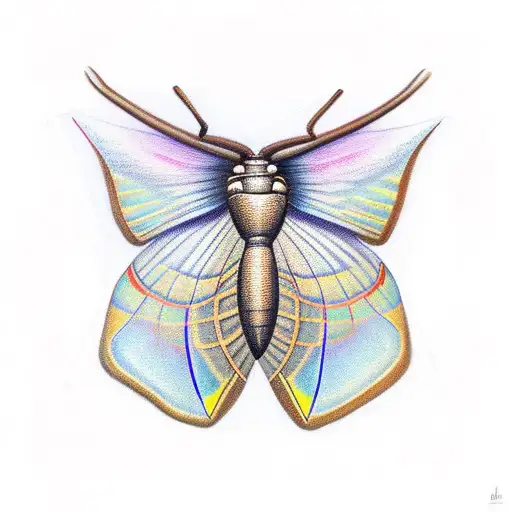 moth golden ratio tattoo design idea