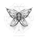 moth golden ratio tattoo design idea
