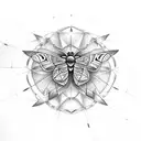 moth golden ratio tattoo design idea