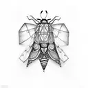 moth golden ratio tattoo design idea