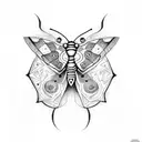 moth golden ratio tattoo design idea