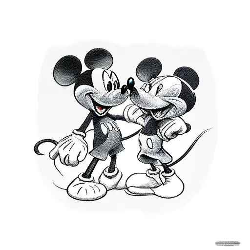 mickey mouse fighting Harry Potter tattoo design idea