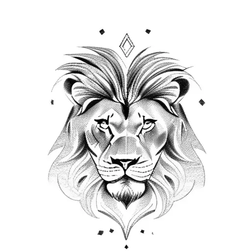 hercules and the lion mixed with force tarot tattoo design idea