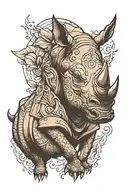 rhinoceros tattoo design idea