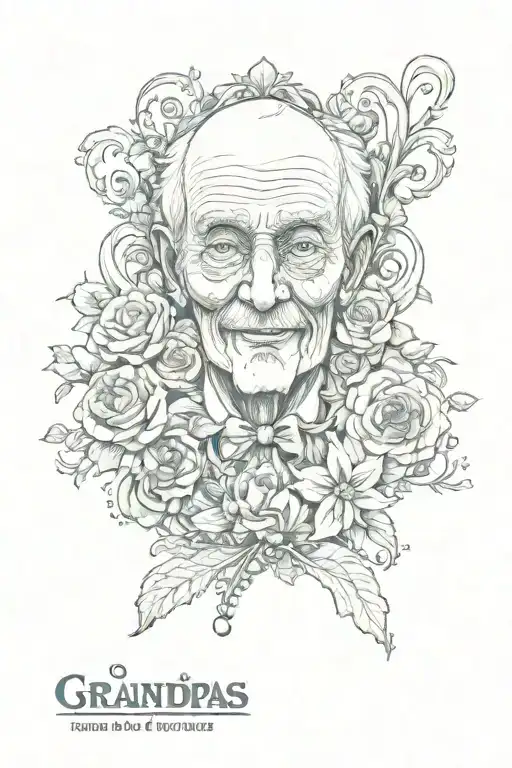 Grandpas birth year and death year old tattoo design idea