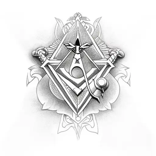 Tattoo flash eye of providence masonic symbol Vector Image