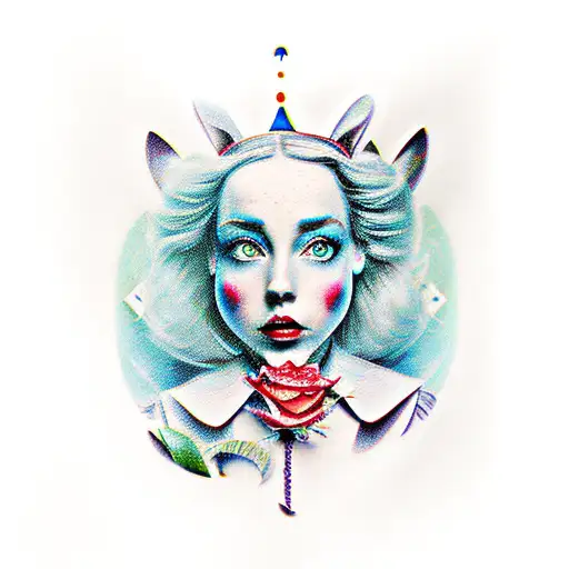 alice in wonderland tattoo design idea