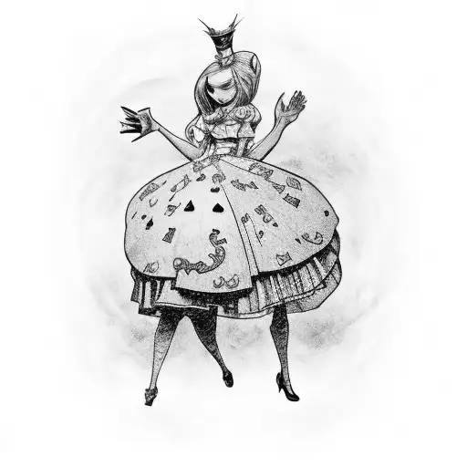 alice in wonderland tattoo design idea