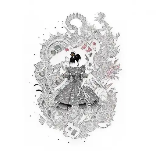 alice in wonderland tattoo design idea