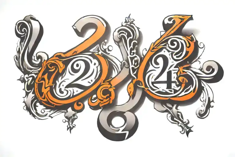 number 24 & 7 tattoo design idea