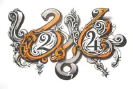 number 24 & 7 tattoo design idea