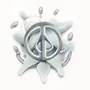 3d light bulb with rowan tree and peace sign tattoo design idea