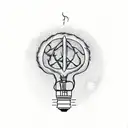 light bulb with rowan tree and peace sign tattoo design idea