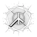 light bulb with rowan tree and peace sign tattoo design idea