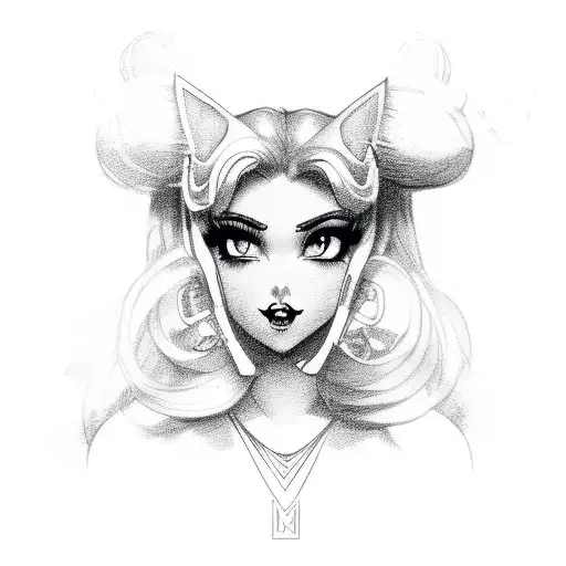 pinup girl ar15  tattoo design idea