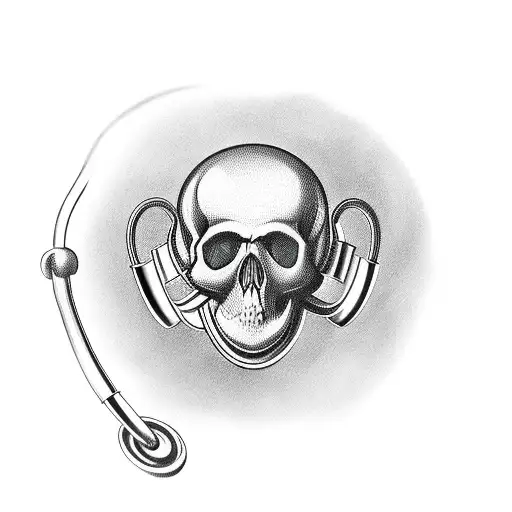 stethoscope with a skull in the bell tattoo design idea