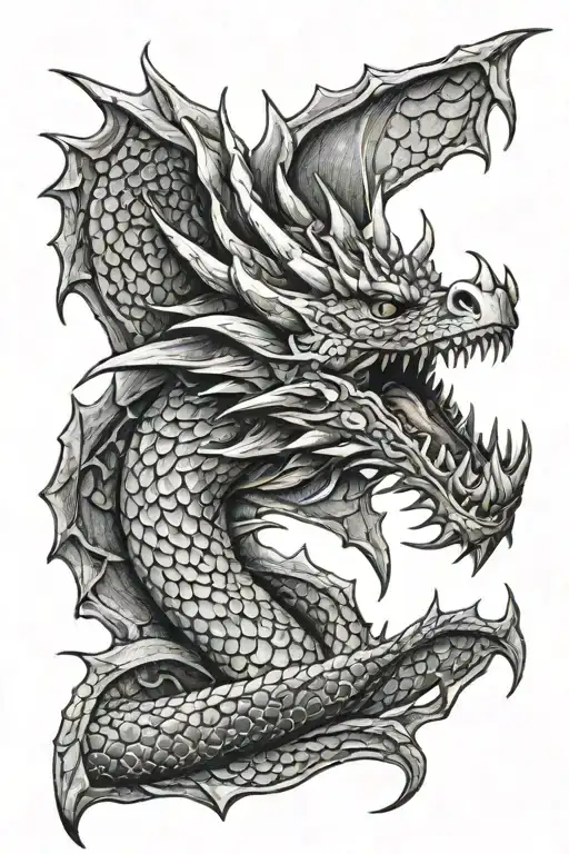 dragon scales tattoo design idea