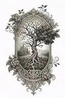 tree of life gothic style tattoo design idea