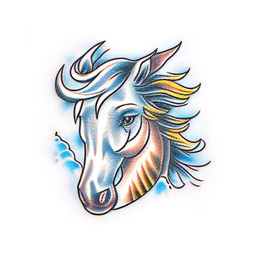 wild horse tattoo design idea
