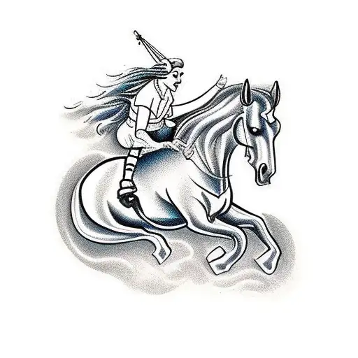 bucking horse tattoo design idea