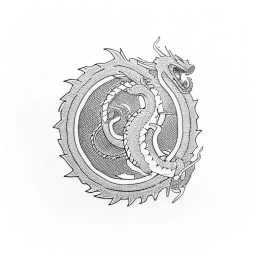 shenron and dragon balls tattoo design idea