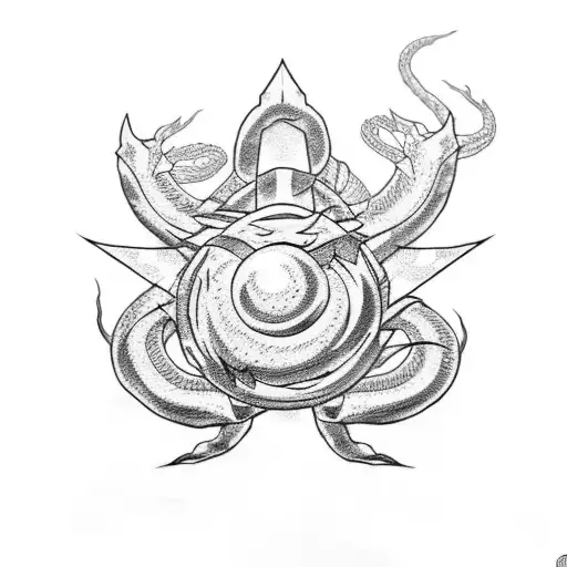 shenron and dragon balls tattoo design idea
