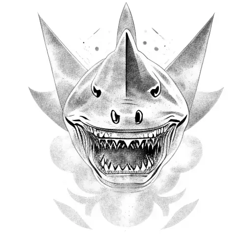 ivy, shark, lion tattoo design idea